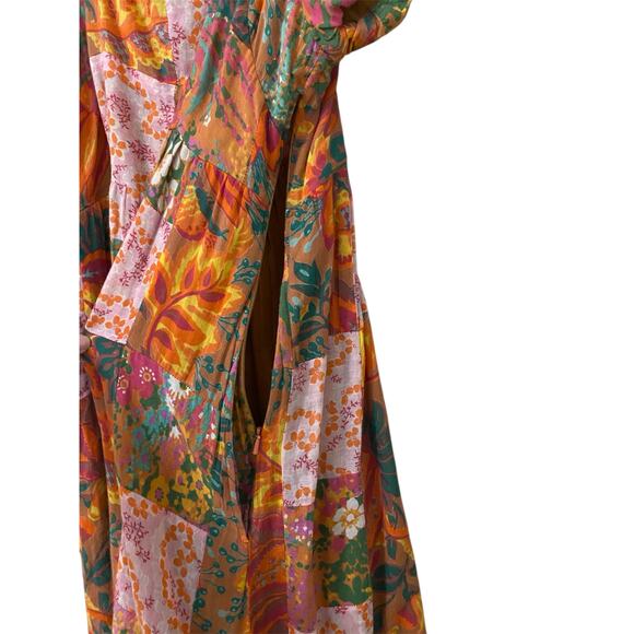 Banjanan Dragon Maxi Dress S/M Patchwork Floral Colorful 100% Cotton Boho India - Picture 8 of 14